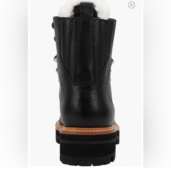 MARC FISHER $199 Shoes Womens Izzie Genuine Shearling Lug Sole Boot Size 6 NEW - Picture 6 of 10